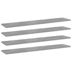 Bookshelf Boards 4 pcs Concrete Grey 100x20x1.5 cm