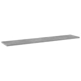 Bookshelf Boards 8 pcs Concrete Grey 100x20x1.5 cm Engineered Wood - Front View