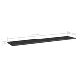 Bookshelf Boards 4 pcs High Gloss Black 100x20x1.5 cm Engineered Wood - 45-Degree Angle
