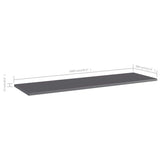 Bookshelf Boards 4 pcs High Gloss Grey 100x30x1.5 cm Engineered Wood - 45-Degree Angle