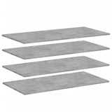 Bookshelf Boards 4 pcs Concrete Grey 100x50x1.5 cm Engineered Wood - Front View