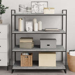 Bookshelf Boards 4 pcs Concrete Grey 100x50x1.5 cm