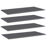 Bookshelf Boards 4 pcs High Gloss Grey 100x50x1.5 cm Engineered Wood
