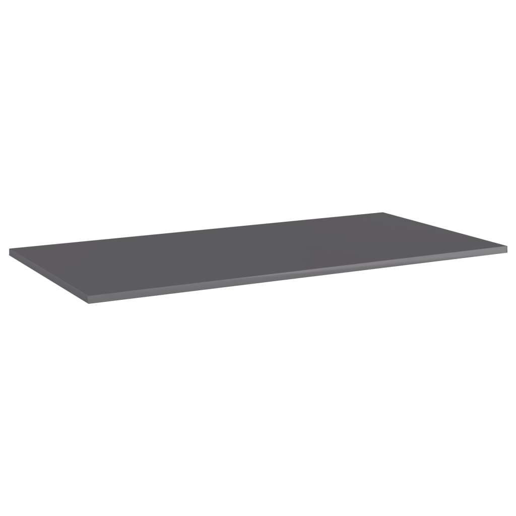 Bookshelf Boards 4 pcs High Gloss Grey 100x50x1.5 cm Engineered Wood