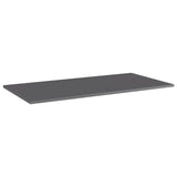 Bookshelf Boards 4 pcs High Gloss Grey 100x50x1.5 cm Engineered Wood - Front View