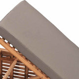 Sun Lounger with Dark Grey Cushion Solid Teak Wood - Close-Up Angle