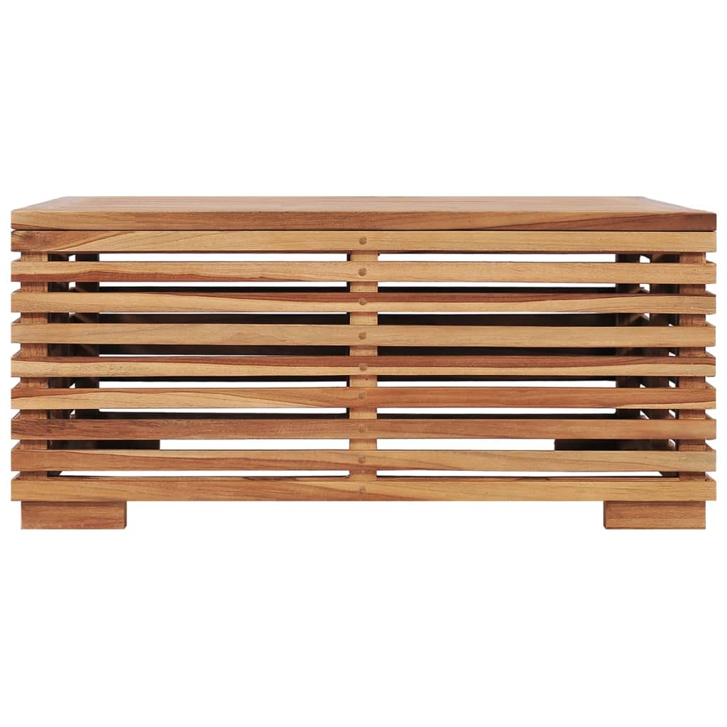 Garden Table and Footrest Set&Dark Grey Cushion Solid Teak Wood