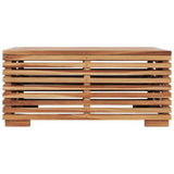 Garden Table and Footrest Set&Dark Grey Cushion Solid Teak Wood