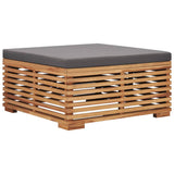 Garden Table and Footrest Set&Dark Grey Cushion Solid Teak Wood