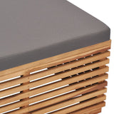 Garden Table and Footrest Set&Dark Grey Cushion Solid Teak Wood