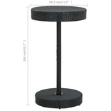 3 Piece Garden Bar Set with Cushions Poly Rattan Black - Extra Image