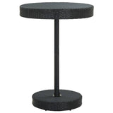 5 Piece Garden Bar Set with Cushions Poly Rattan Black - Side View
