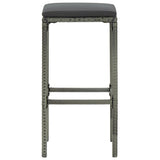 5 Piece Garden Bar Set with Cushions Poly Rattan Grey - Extra Image