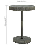 5 Piece Garden Bar Set with Cushions Poly Rattan Grey - Extra Image