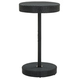 3 Piece Garden Bar Set with Cushions Poly Rattan Black - Side View