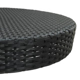 5 Piece Garden Bar Set with Cushions Poly Rattan Black - 45-Degree Angle