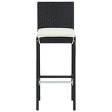 5 Piece Garden Bar Set with Cushions Poly Rattan Black
