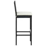 5 Piece Garden Bar Set with Cushions Poly Rattan Black - Extra Image