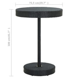 5 Piece Garden Bar Set with Cushions Poly Rattan Black - Extra Image