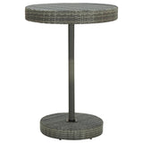 5 Piece Garden Bar Set with Cushions Poly Rattan Grey - Side View