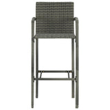 5 Piece Garden Bar Poly Rattan Grey