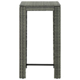 3 Piece Garden Bar Set with Cushions Poly Rattan Grey - Extra Image