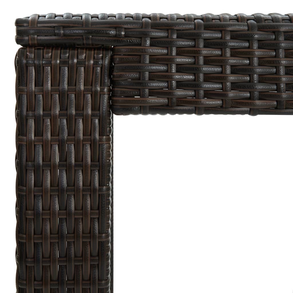5 Piece Garden Bar Set with Cushions Poly Rattan Brown