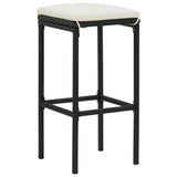 5 Piece Garden Bar Set with Cushions Poly Rattan Black - Top-Down View