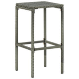 5 Piece Garden Bar Set with Cushions Poly Rattan Grey - 45-Degree Angle