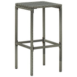 5 Piece Garden Bar Set with Cushions Poly Rattan Grey - 45-Degree Angle