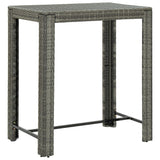 5 Piece Garden Bar Set with Cushions Poly Rattan Grey - Low Angle
