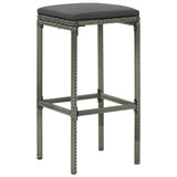7 Piece Garden Bar Set with Cushions Poly Rattan Grey