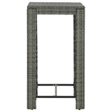 3 Piece Outdoor Bar Set with Cushions Poly Rattan Grey