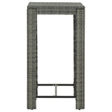 3 Piece Outdoor Bar Set with Cushions Poly Rattan Grey - Extra Image