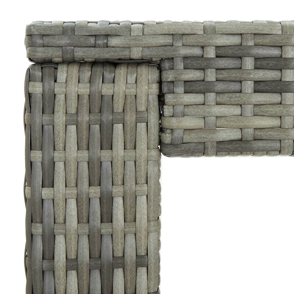 3 Piece Outdoor Bar Set with Cushions Poly Rattan Grey