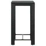 5 Piece Outdoor Bar Set with Cushions Poly Rattan Black