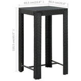 5 Piece Outdoor Bar Set with Cushions Poly Rattan Black
