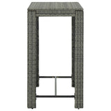5 Piece Outdoor Bar Set with Cushions Poly Rattan Grey - Extra Image