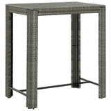 7 Piece Outdoor Bar Set with Cushions Poly Rattan Grey