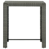 7 Piece Outdoor Bar Set with Cushions Poly Rattan Grey