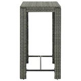 7 Piece Outdoor Bar Set with Cushions Poly Rattan Grey