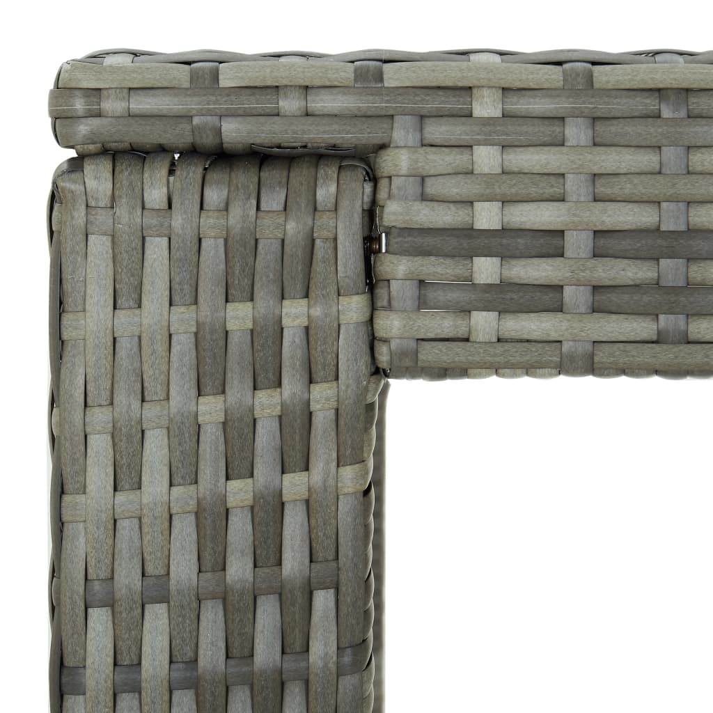7 Piece Outdoor Bar Set with Cushions Poly Rattan Grey