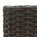 3 Piece Outdoor Bar Set with Armrest Poly Rattan Brown - Low Angle