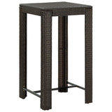 3 Piece Outdoor Bar Set with Armrest Poly Rattan Brown - Extra Image