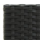 3 Piece Outdoor Bar Set with Armrest Poly Rattan Black
