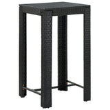 3 Piece Outdoor Bar Set with Armrest Poly Rattan Black - Extra Image