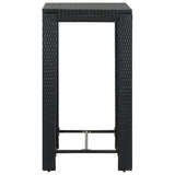 3 Piece Outdoor Bar Set with Armrest Poly Rattan Black - Extra Image