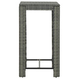 3 Piece Outdoor Bar Set with Armrest Poly Rattan Grey - Extra Image