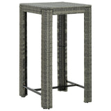 3 Piece Outdoor Bar Set with Armrest Poly Rattan Grey - Extra Image