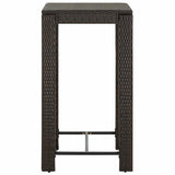 5 Piece Outdoor Bar Set with Armrest Poly Rattan Brown